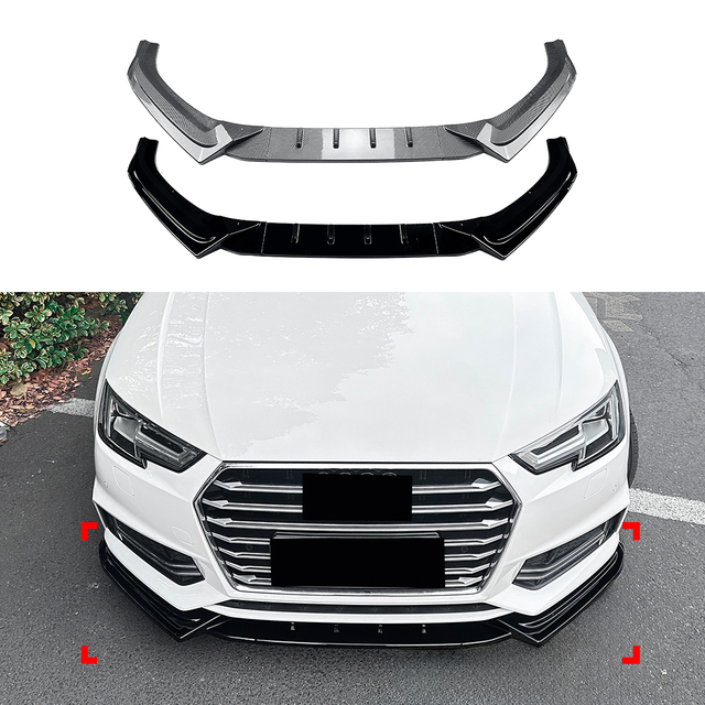 AMP-Z الأمامي الشفة الشفة spiltter لـ Audi A4 Sline S4 B9 2017-2019