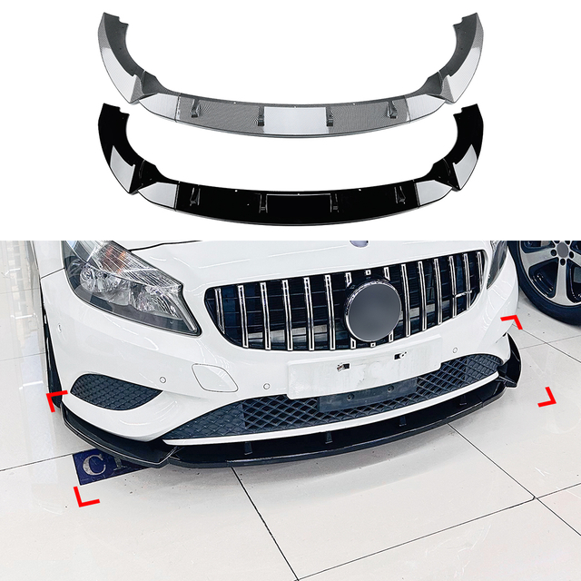 AMP-Z لـ Mercedes Benz A Class W176 Standard Pre-facelift Front Lip 2016-2018