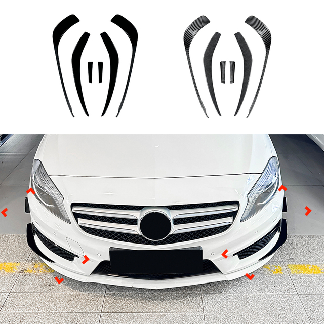 AMP-Z Front Pumper Fins Canards for Mercedes Benz A Class W176 2013-2015