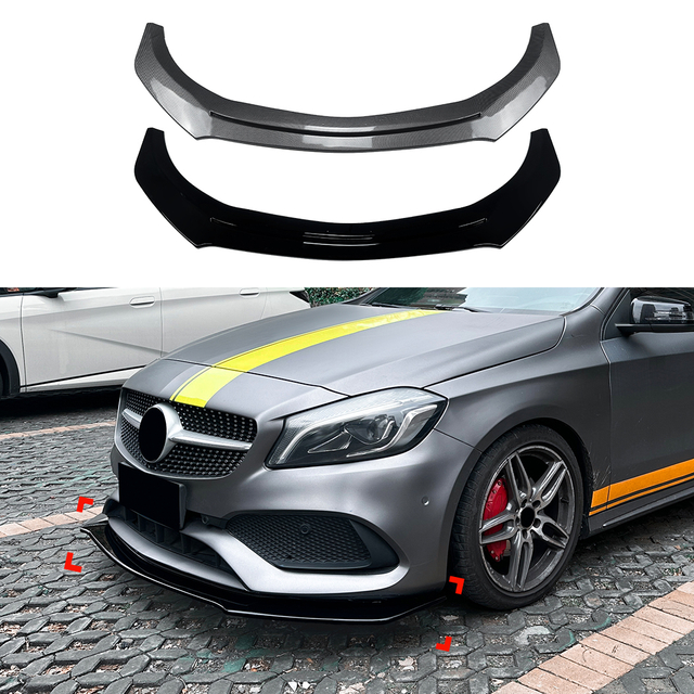 AMP-Z الأمامية الشفاه الشفاه SPILTTER لمرسيدس بنز A Class W176 A45 AMG LINE 2013-2018