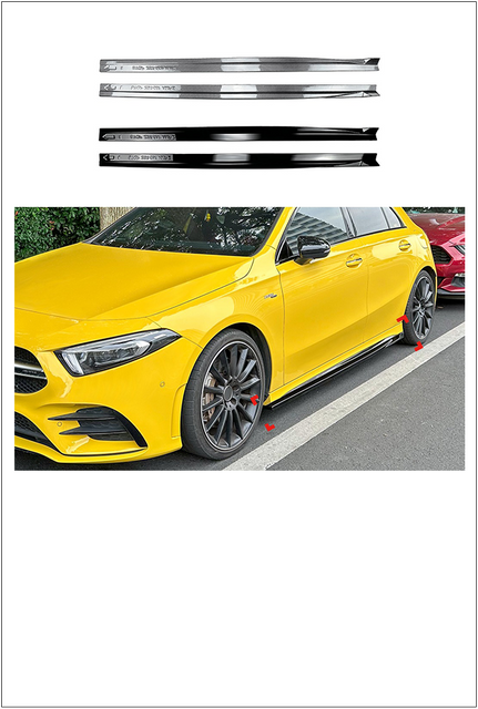 Skitt-Rocker-Rocker-Panel-Splitter-Lip-For-Mercedes-Benz-W177-Hatchback-Amg-Line-2018+